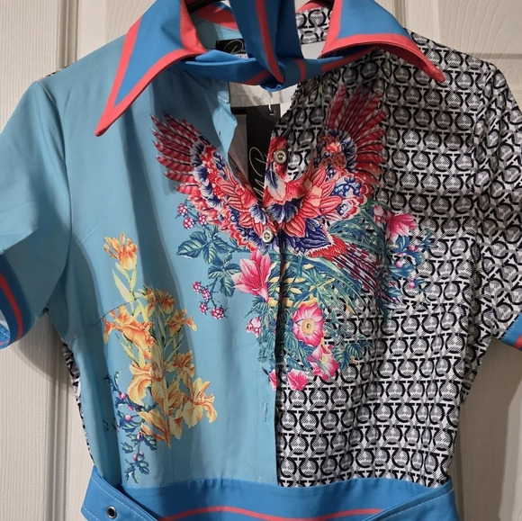 NWT Dalia Macphee Last Chancedalia Macphee Floral Patchwork Dress, Size Medium. - Picture 4 of 15